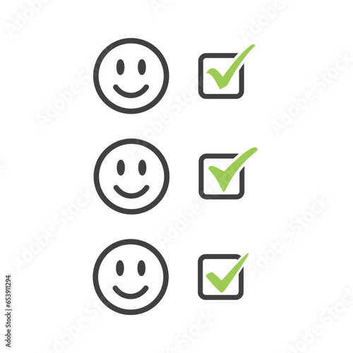 Smile face icons with positive ,neutral and negative moed. photo