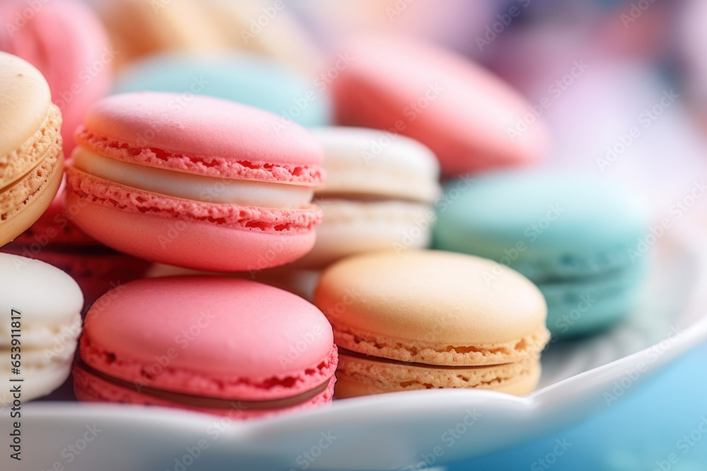 Homemade macaroon from natural products on a blur background with a place for text Homemade macaroon from natural products on a blur background with a place for text