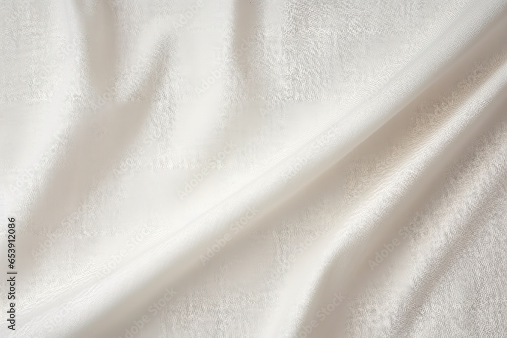 Abstract white elegant aesthetic linen cotton textile fabric background. Soft light background for beauty product AI Generated - obrazy, fototapety, plakaty 