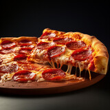 pizza, essen, cheese, italiener, mahl, scheibe, salami, abendessen, isoliert, crust, baked, tomate, 