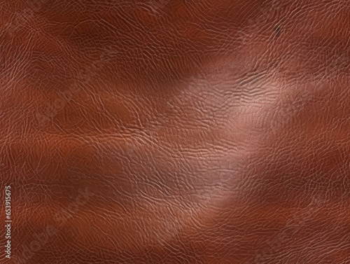 Brown leather, closeup detail. Seamless tileable background pattern. Generative AI