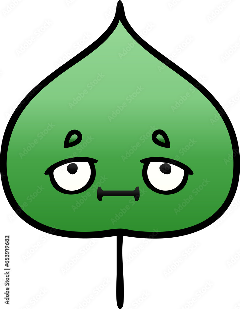 gradient shaded cartoon of a expressional leaf gradient shaded cartoon of a expressional leaf