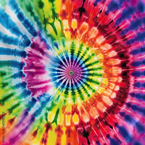 Abstract festive colorful background  Bright round Tie Dye pattern illustration.