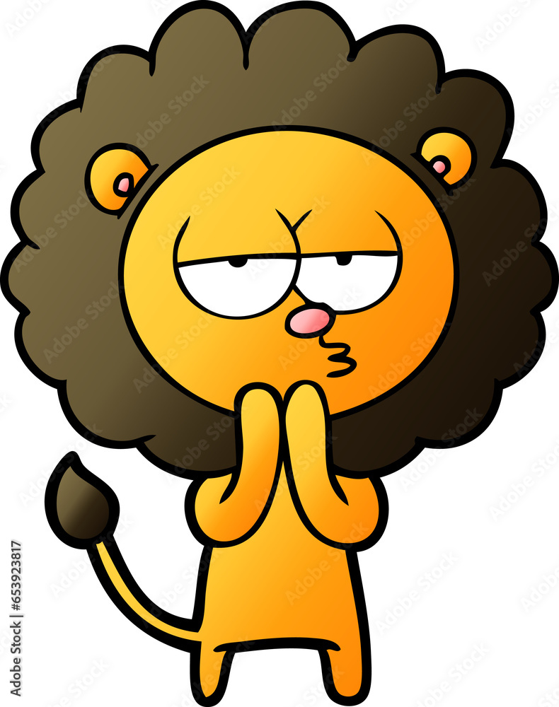 cartoon lion considering cartoon lion considering