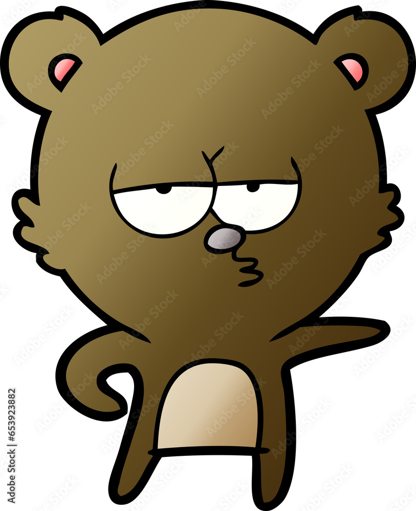 Fototapeta premium bored bear cartoon