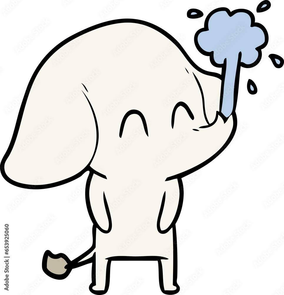 cute cartoon elephant spouting water cute cartoon elephant spouting water