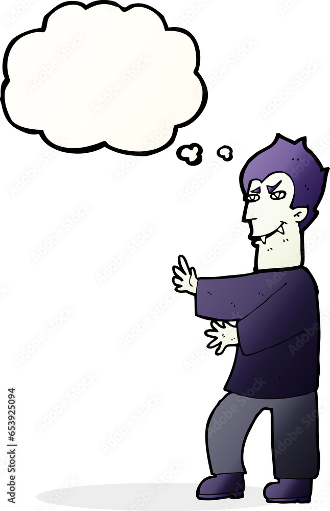 cartoon vampire with thought bubble cartoon vampire with thought bubble