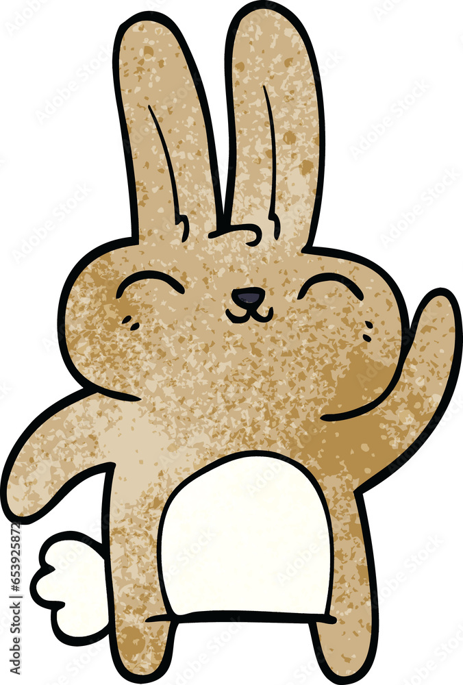 Obraz premium cartoon doodle happy bunny