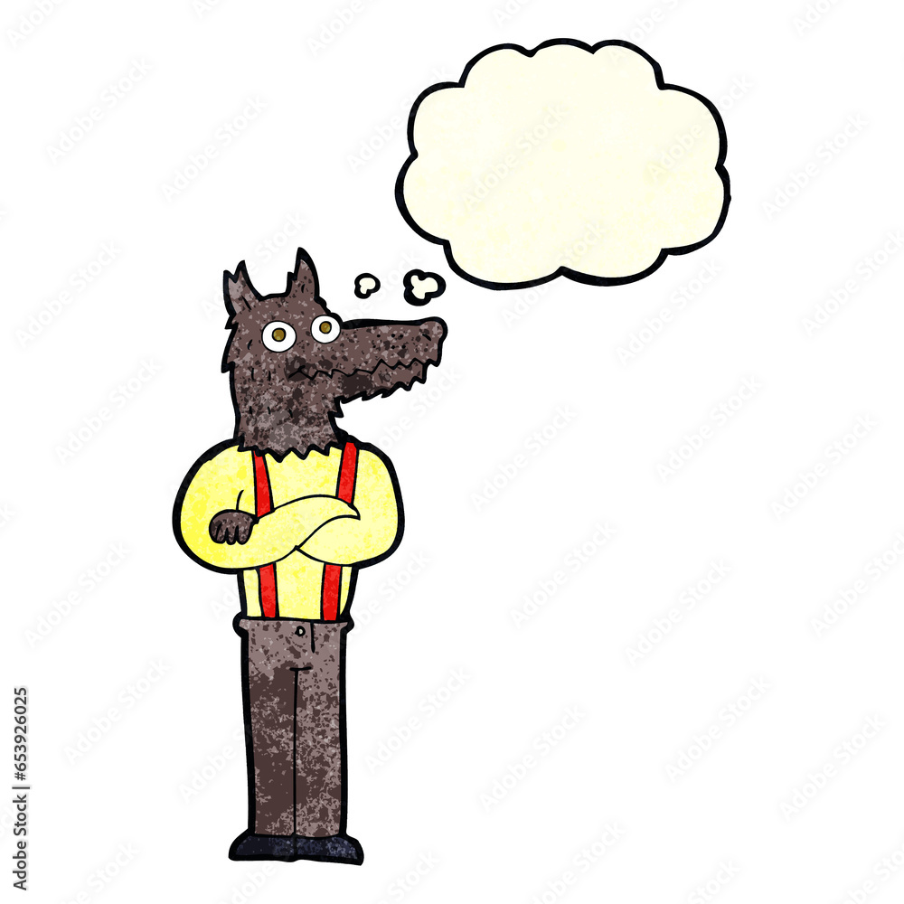 cartoon funny werewolf with thought bubble cartoon funny werewolf with thought bubble