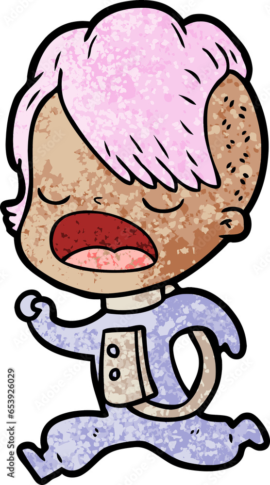 cartoon cool hipster girl in space suit cartoon cool hipster girl in space suit