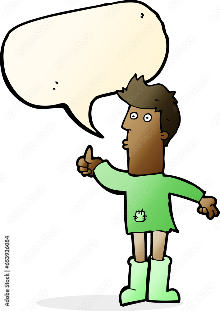 cartoon poor man with speech bubble cartoon poor man with speech bubble