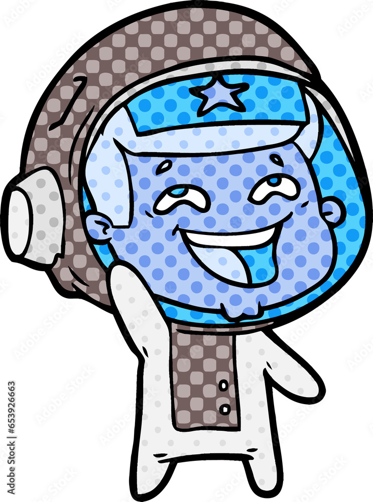 Obraz premium cartoon laughing astronaut