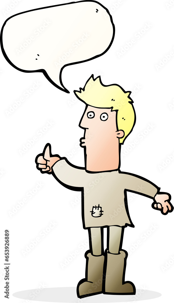 cartoon poor man with speech bubble cartoon poor man with speech bubble