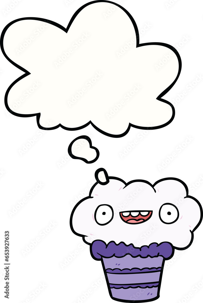 cartoon cupcake with thought bubble cartoon cupcake with thought bubble
