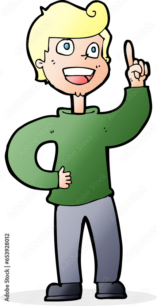 cartoon boy with great idea cartoon boy with great idea
