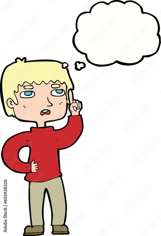 cartoon boy with question with thought bubble cartoon boy with question with thought bubble