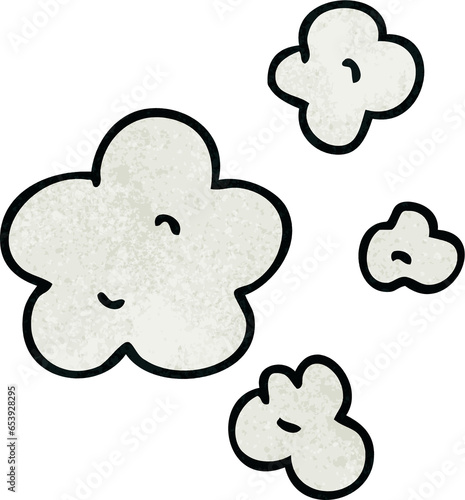 hand drawn quirky cartoon clouds