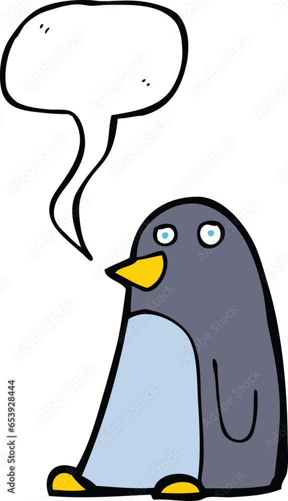 Fototapeta premium cartoon penguin with speech bubble
