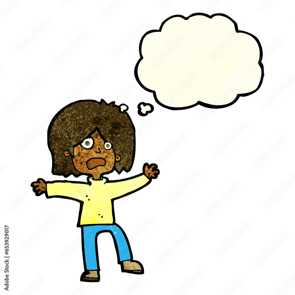 cartoon unhappy person with thought bubble cartoon unhappy person with thought bubble