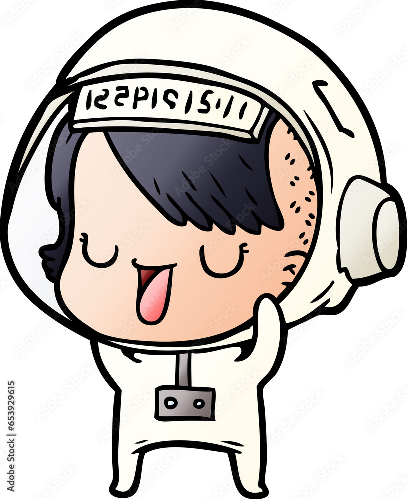 Fototapeta premium cartoon astronaut woman