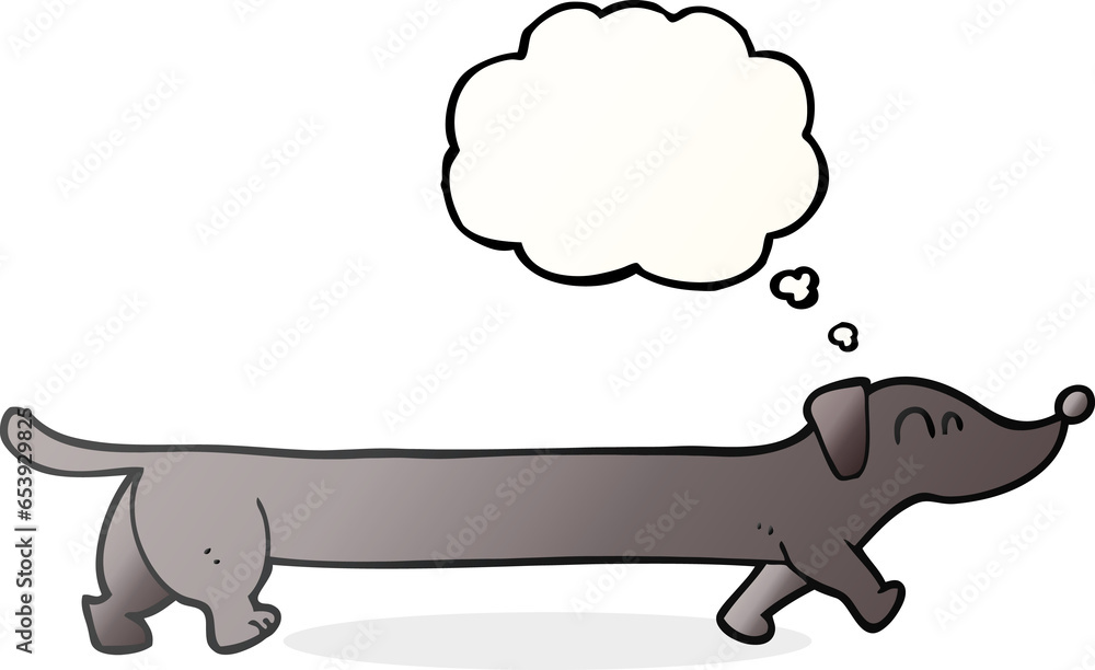 Fototapeta premium freehand drawn thought bubble cartoon dachshund
