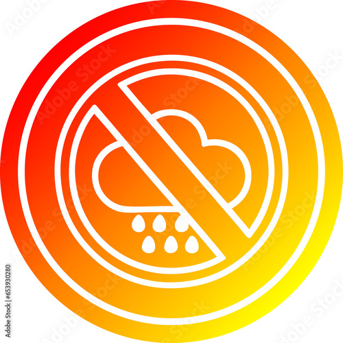 no bad weather circular icon with warm gradient finish photo