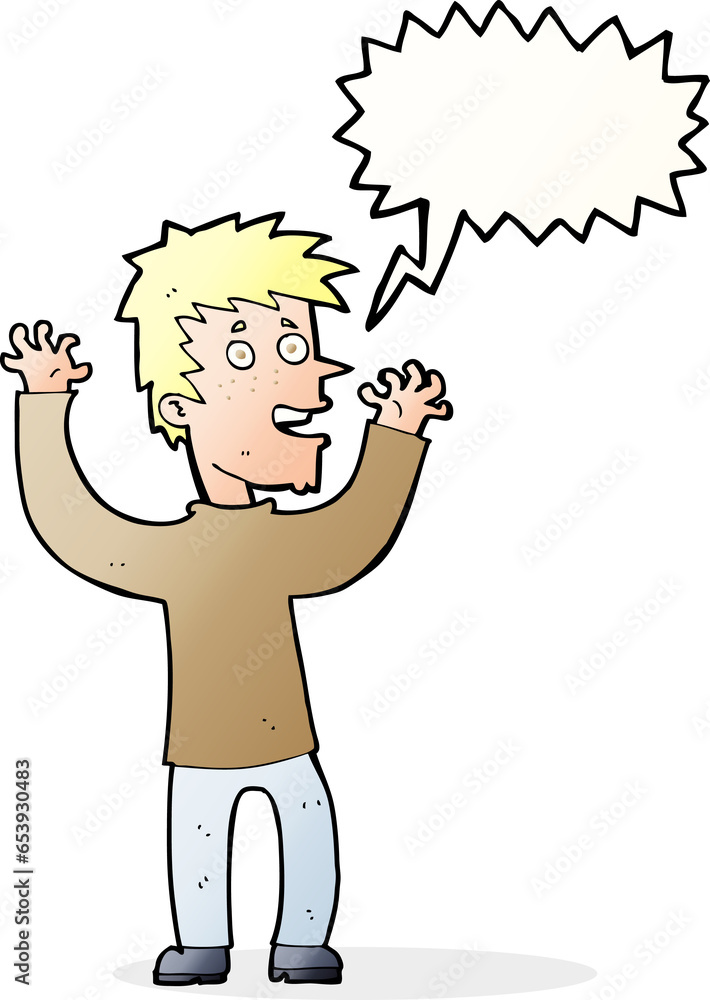 cartoon excited man with speech bubble cartoon excited man with speech bubble