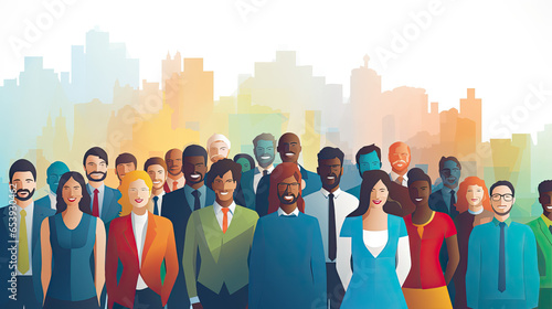 diversity workforce worker multicultural team business background - by generative ai