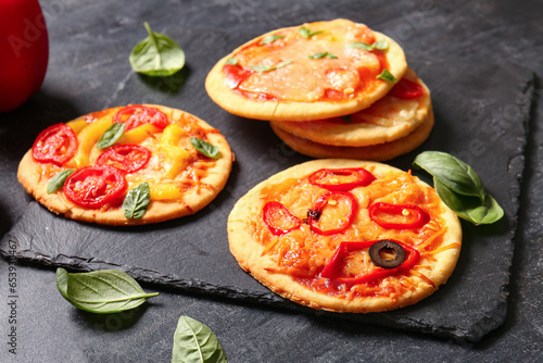 Delicious mini pizzas with ...