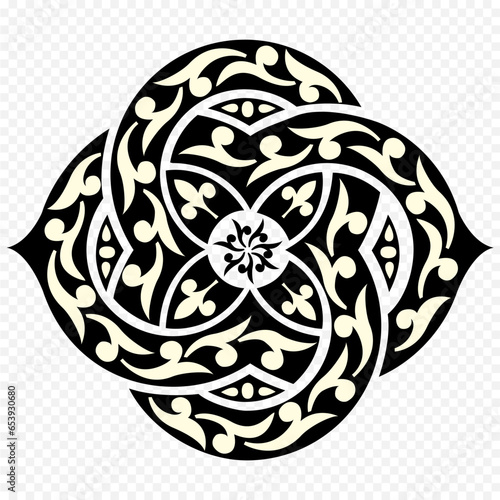 black and white ornament ancient symbol, native symbol  classiv old vintage photo