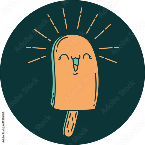 icon of a tattoo style ice lolly