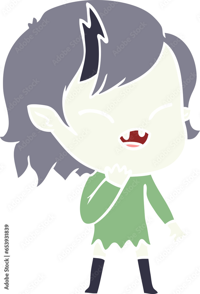 flat color style cartoon laughing vampire girl flat color style cartoon laughing vampire girl