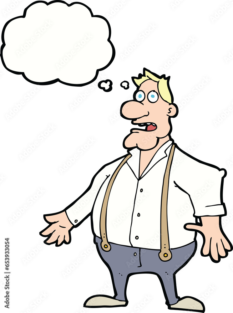 cartoon shocked man with thought bubble cartoon shocked man with thought bubble