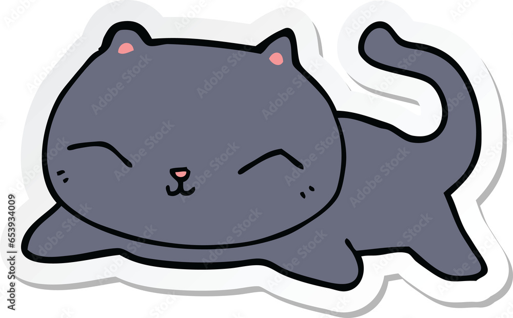 sticker of a cartoon cat sticker of a cartoon cat