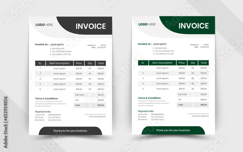 Minimal invoice template vector design layout 
