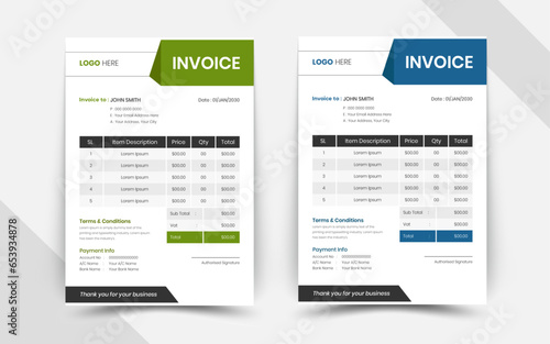 Minimal invoice template vector design layout 