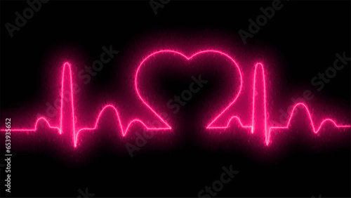 Cardiogram cardiograph oscilloscope screen blue illustration background. Emergency ecg monitoring. Blue glowing neon heart pulse. Heartbeat. Electrocardiogram