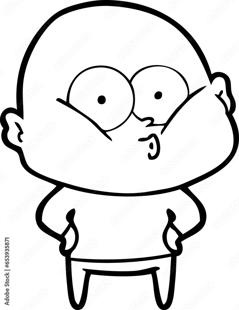 cartoon bald man staring cartoon bald man staring