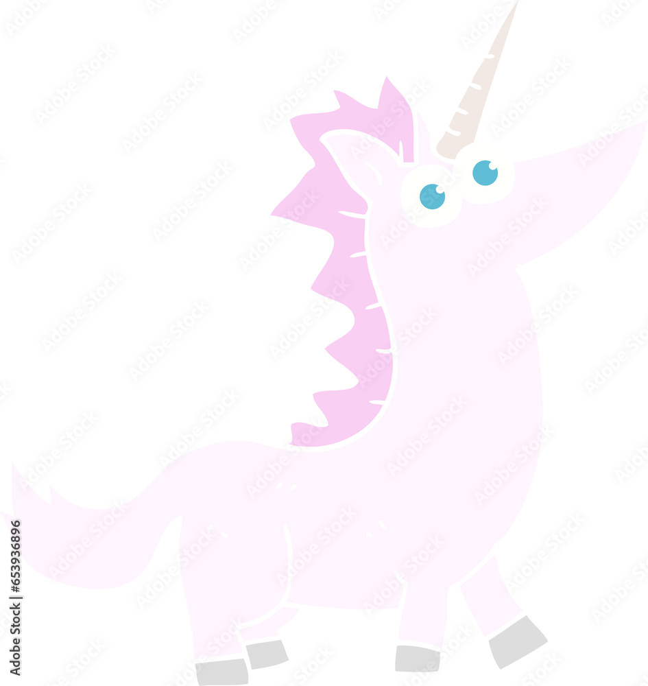 Obraz premium flat color illustration of unicorn
