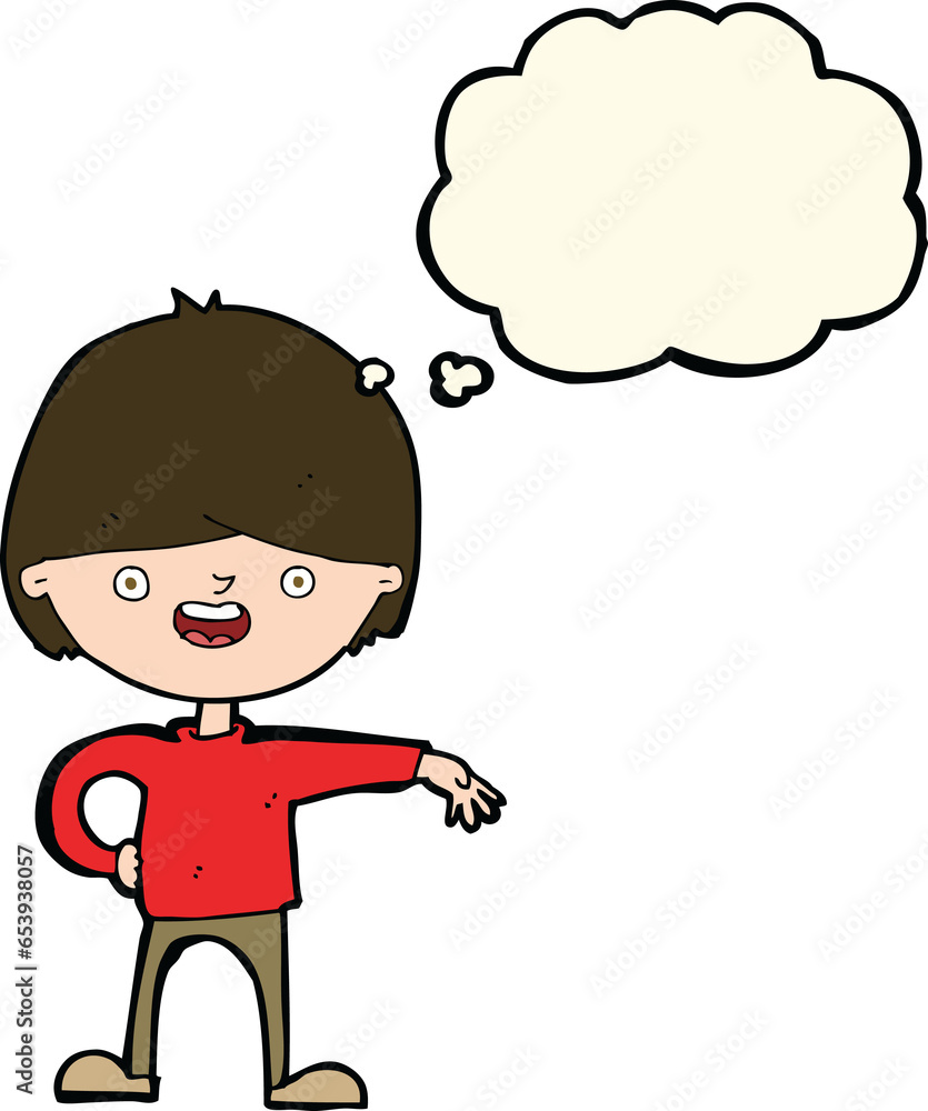 cartoon happy man with thought bubble cartoon happy man with thought bubble