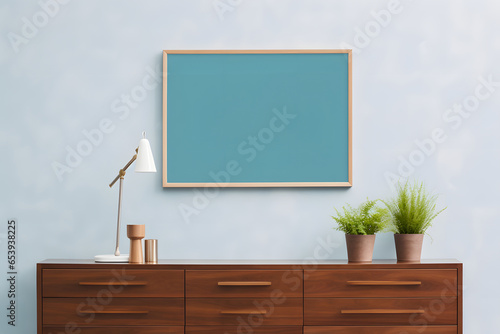 Wallpaper Mural Modernes Sideboard mit neutralem Bilderrahmen für Mock Ups Torontodigital.ca