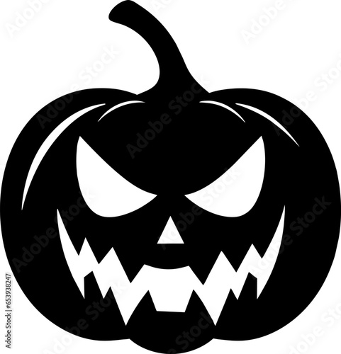 Halloween pumpkin flat clipart, vector stock illustration. Hand drawn black silhouete for decor, card, cutting, logo or t shirt design.