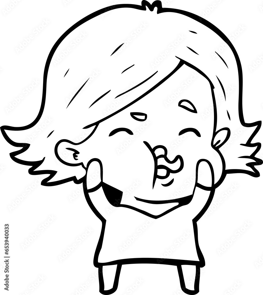cartoon girl pulling face cartoon girl pulling face