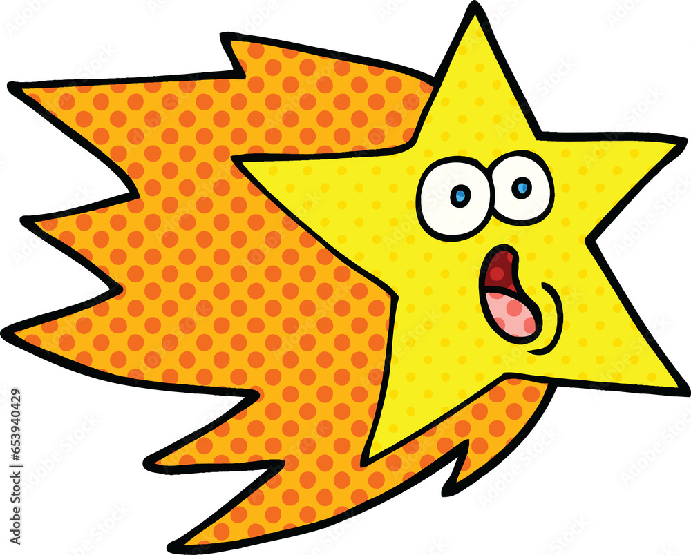 comic book style cartoon shooting star comic book style cartoon shooting star