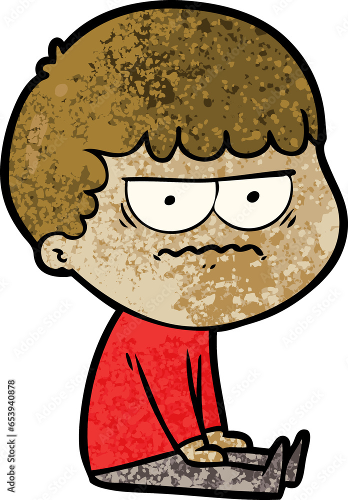 Obraz premium cartoon annoyed man