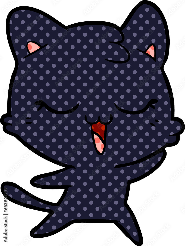 Obraz premium happy cartoon cat