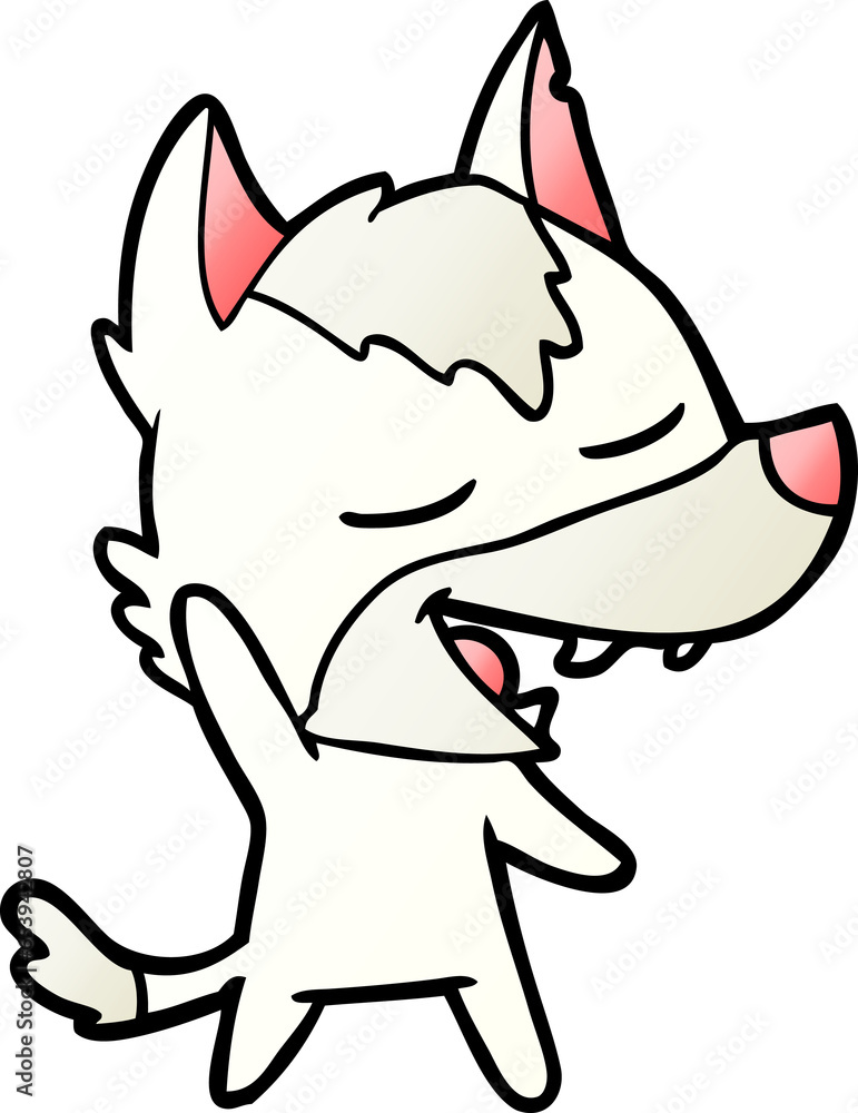 cartoon wolf laughing