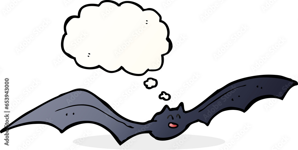 Obraz premium cartoon bat with thought bubble