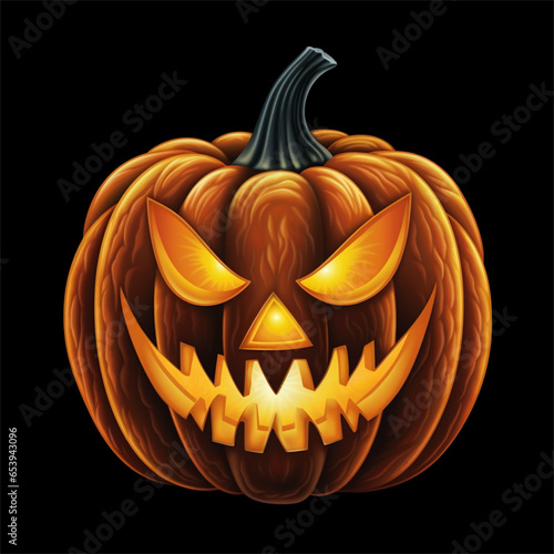 Spooky Pumpkin Stock Photo: Eerie Halloween Jack-O'-Lantern Images for a Haunting Season - Perfect for Fall and Halloween Designs to Send Chills Down Your Spine - GENERATIVE ART 