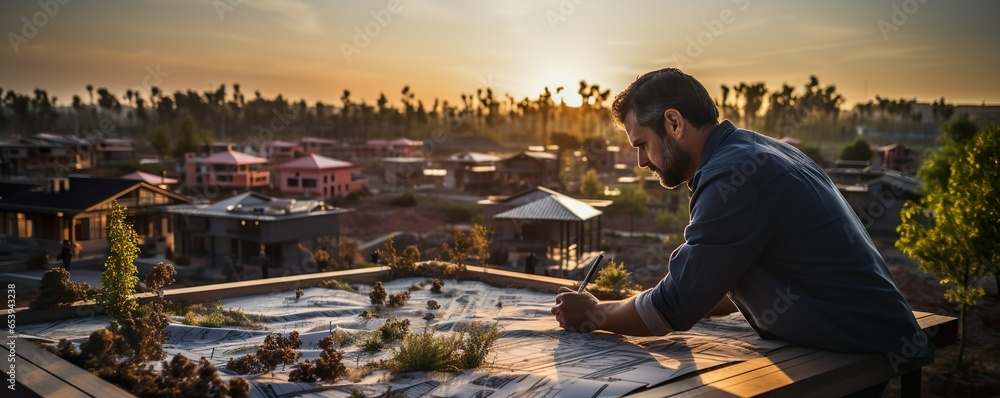 Engineer working at construction site, Real Estate Project with Civil Engineer concept | Generative AI Engineer working at construction site, Real Estate Project with Civil Engineer concept | Generative AI